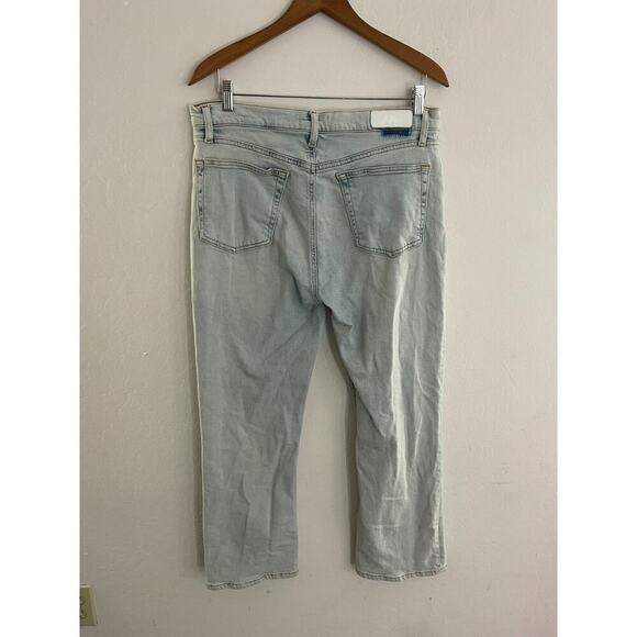 Re / Done Jeans 32 Denim 70s High Rise Crop Bootcut Jeans in Vapor Wave - Picture 10 of 12